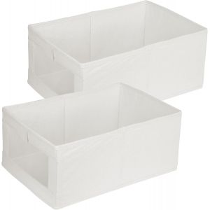 Jexnovashop-Lot De 2 Bo&icirc;tes De Rangement Pliables Avec Fen&ecirc;tre Transparente - Bo&icirc;te De Rangement Pliable Avec Boucle Pour Armoire, V&ecirc;tements, Livres, Cosm&eacute;tiques, Jouets, Etc - Neuf