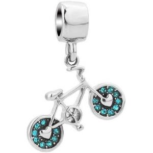 Kalanka-Breloque V&eacute;lo Rose Bleu Compatible Avec Bracelet &Agrave; Breloques Pandora Cz Femmes Filles Cyclisme Ville Plein Air Vtt Maman Fille Soeur Anniversaire Anniversaire - Neuf