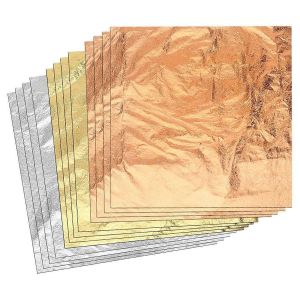 300pcs Imitation Feuilles De Feuille D'or Pour L'art,La Dorure,L'artisanat,La Peinture - Neuf