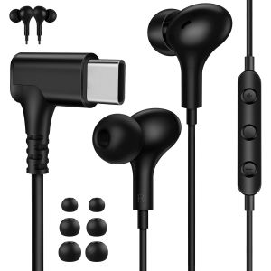 LORANKA-&Eacute;couteurs USB C 90&deg; Degr&eacute;s pour Galaxy A56 A36 A55 A35 Sam Sung A26 A16 A17 5G,Magn&eacute;tiques Intra-auriculair Filaire Casque Type C avec C&acirc;ble Microphone pour iPhone 16e 17 Pixel 10 9 Xiaomi 15 - Neuf