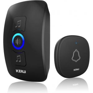 Kalanka-Sonnette Sans Fil Kerui | &Eacute;tanche Sonnette De Porte 300m | Ext&eacute;rieur Ip66 Carillon Avec 36 M&eacute;lodies Au 4 Niveaux Volumes,Kit De Carillon Et R&eacute;cepteur Enfichables Pour Maison,Villa,Classe,H&ocirc;pi - Neuf