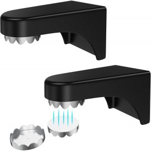 Porte-savon magnétique noir, lot de 2, en acier inoxydable, porte-savon mural avec 4 couvercles pour lavabo, cuisine et salle de bain - Neuf