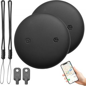lbgwp60-Lot De 2 Localisateurs De Clés, Étanche Ip67, Compatible Avec L'Application Où Est (Ios Uniquement) Air Tracker Smart Tag, Batterie Remplaçable Pour Étiquette De Bagage, Téléphone, Passeport - Neuf