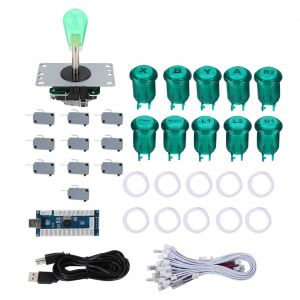 Kit D'accessoires Pour Joystick D'arcade 822b, Simple Et A Monter Soi-Meme, Pour Jeux D'arcade/De Combat A Domicile, Usb, Style Americain (Vert) - Neuf