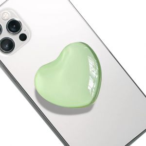 KAL-Poign&eacute;e Grip Extensibles Base T&eacute;l&eacute;phone Portable Poign&eacute;e Support Coeur En Verre Magn&eacute;tique Compatible Pour Smartphone (Vert) - Neuf