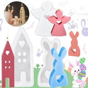 Kalanka-Lot De 3 Moules En Silicone De P&acirc;ques, Moules En Silicone Pour Maisons, Moule En Silicone, Moule En Silicone, Moule En Forme D'ange, Moule En Silicone Lapin, Moules En Silicone 3d, Moules De-Kalanka - Neuf