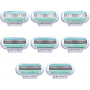 ERYI-8 Pièces Recharge De Lames Pour Femme, 3 Lames Avec Bande Lubrifiante Compatibles Venus Manches, Rasage Précis Et Doux, Idéales Pour Peaux Sensibles, Peau Lisse Et Protégée, Anti-Irritations, Bl - Neuf