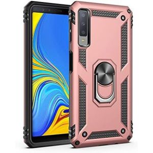 Kal-Coque Pour Samsung Galaxy A7 2018/A750, Avec Anneau Support, Coque Etui Housse Galaxy A7 2018/A750 Antichoc Militaire [Tough Armor] Heavy Duty Shock Proof Protective Housse, - Neuf
