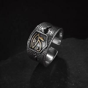 R&eacute;tro &Eacute;gypte Ancienne Oeil D'horus Open Ring Personnalit&eacute; Hommes S Punk Moto Rock Rider Bijoux Cadeau - Neuf