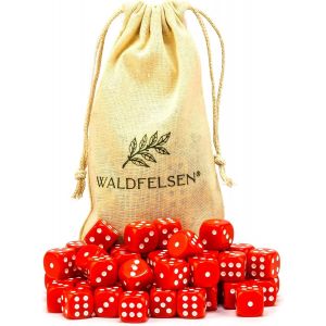 Eryi-Lot De 6, 12, 20, 30 Ou 50 Dés De Haute Qualité De Taille Standard De 16 Mm En Acrylique - Cube De Jeu Dice 6 Côtés À Six Côtés - Accessoires De Jeu Avec Sac En Tissu (Rouge, 50 Pièces) - Neuf