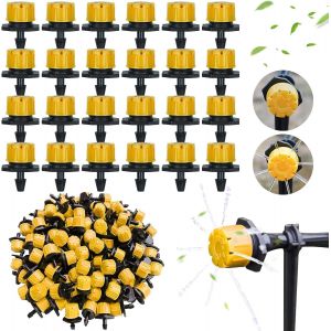 1/4"" Goutteur Irrigation, Goutteurs réglables d'irrigation arrosage Goutte à Goutte pour Plante Jardin Serre Potager Gazon, Jaune - Neuf