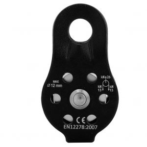 Bloc De Poulie à Corde Pivotante Simple Robuste En Alliage D'aluminium 26kn Pour Corde De 12 Mm (Noir) - Neuf