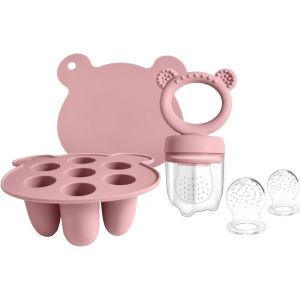 Baby Nibbler-Bpa Free 4m Baby Nibbler Teat + Breast Milk Ice Cream Mould Preservation Breast Milk-Silicone Fruit Feeder (Pink) - Neuf