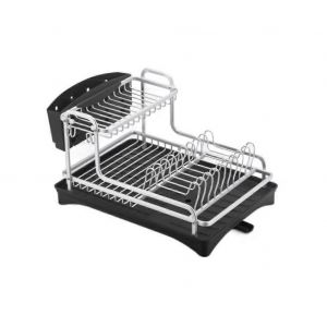 Drainage Rack Plat Rack 2 Niveau R&eacute;glable Comptoir De Cuisine Plat Rack Avec Bec Pivotant Et Drainboard Solution De Stockage - Neuf