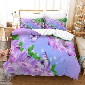 Housse De Couette Motif Imprim&iquest;&iquest; Butterfly D ,En Parure De Lit Avec Housse De Couette Et Taies D'oreiller,Fermeture &iquest;&iquest;Clair,Doux Microfibre Hypoallerg&iquest;&iquest;Niqueking&pound;&iquest;Xcm&pound;&copy; - Neuf