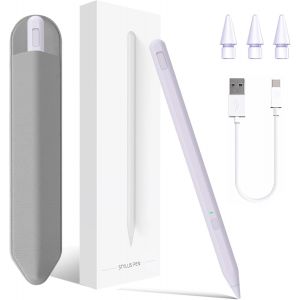 Stylet pour iPad 11e A16 2025 9e et 10e G&eacute;n, Stylet iPad avec Porte-Crayon, Rejet de Paume, Sensibilit&eacute; D'inclinaison Stylo pour iPad 6/7/8/9/10, iPad Pro 11"" et 12,9"", iPad Air 3/4/5 - Neuf
