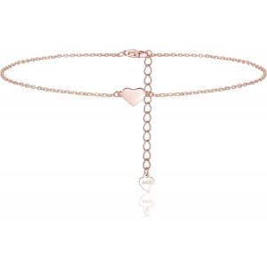 Kal-Chaîne De Cheville En Argent Sterling 925 Pour Femme Et Fille - Bracelet De Cheville Réglable - Étanche - Pour L'été - Pieds Nus - Chaîne De Cheville - Neuf