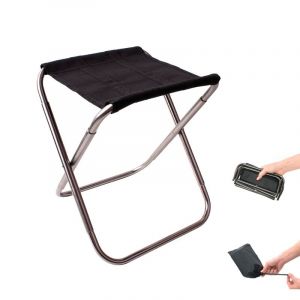 Petit Tabouret Pliant Portable (Argent), Chaise Pliante Ultra-Légère, Petite Chaise De Camping En Aluminium, Adaptée Au Voyage, À La Randonnée, À La Pêche, Au Barbecue - Neuf