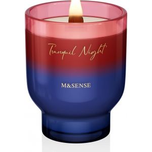 Bougie Parfum&eacute;e 470g|Nuit tranquille|M&egrave;che En Bois Cr&eacute;pitante (95h De Combustion)|Cire De Soja Naturelle En Verre Conique|Cadeau Luxe Femme|Aromath&eacute;rapie Non Toxique - Neuf