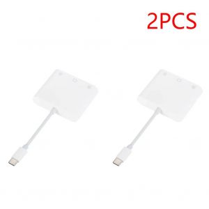 Adaptateur de carte mémoire 3 en 1 C vers SD/TF/CF,lecteur de carte SD,pilote gratuit CF SD TF Compact,lecteur d'appareil photo pour iPad iPhone 15--2pcs - Neuf