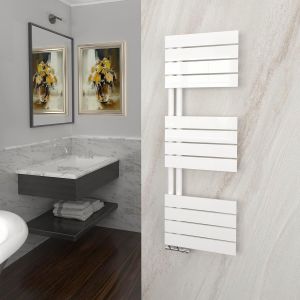 Radiateur Panneau 1200X400Mm, Blanc S&egrave;che Serviettes &Agrave; Eau Chaude, Chauffe Serviettes &Agrave; Temp&eacute;rature Constante 547W, Porte-Serviettes Pour Le Chauffage De La Salle De Bain[Z966] - Neuf
