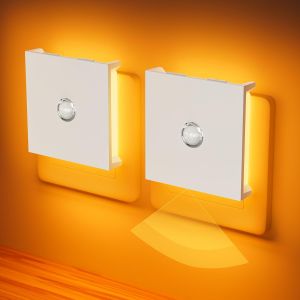 Veilleuse Prise Electrique, 2pcs Veilleuse Enfant, Dimmable Veilleuse Detecteur De Mouvement Avec Fonction Mémoire, 2700k Blanc Chaud Veilleuse Prise Veilleuse Bébé Pour Chambre Cuisine Escalie-Blanc - Neuf