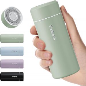 ¿Version Optimisée¿ Mini Gourde Isotherme 250ml¿ Petite Bouteille Isotherme Sans Bpa & Anti-Fuite Parfaite Pour Sac À Main, Idéale Pour Voyage Et Bureau(Bleu Ciel) - Neuf