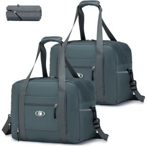 Wizzair Tui Airways Sac de Voyage Pliable 40 x 30 x 20 cm Petit Sac fourre-Tout léger 25 l,B495-gris-2 pièces,Sac de Voyage - Neuf