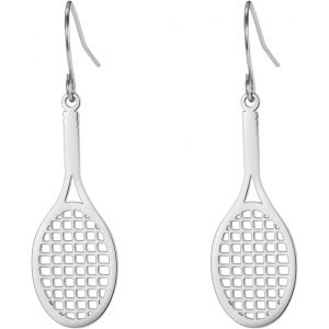 Chenquansarl-Boucles D'oreilles Raquette De Tennis Pour Femmes En Acier Inoxydable Boucles D'oreilles Pendantes Balle De Tennis Raquette Bijoux De Sport Pour Les Amateurs De Joueurs De Cadeau. - Neuf