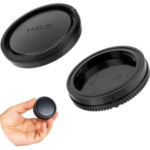 Kit de Capuchons d'objectif,1 x Capuchon de bo&icirc;tier et 1 x Capuchon d'objectif arri&egrave;re,Compatible avec Sony E Mount System,pour Tous Les Sony A NEX-mod&egrave;les avec E-Mount Capuchon de bo&icirc;tier - Neuf