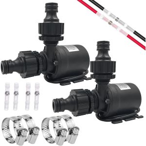2 Pi&egrave;ces Pompe A Eau 12V, Mini Pompe &Agrave; Eau Submersible Moteur Sans Balais 800L/H 5M, Pompes &Agrave; Eau Pour La Circulation De L'Eau De La Piscine De Fontaine Solaire D'Aquarium D'&Eacute;tang De Bassin - Neuf