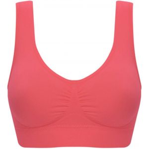 Lot De 2 Soutiens-Gorge Confortables Et Respirants Pour Femme - Avec Bonnets Amovibles - Confortable - Rembourr&eacute; - Sans Armatures - Confort - Bhs - Coussinets Amovibles, Rouge Past&egrave;que, 3x-Large - Neuf