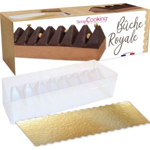 Kalanka- Kit B&ucirc;che Royale - Kit P&acirc;tisserie No&euml;l Avec Moule, Support & Boite De Transport - Forme Triangulaire - Moule B&ucirc;che Avec Recette B&ucirc;che Chocolat - 1938-Kalanka - Neuf