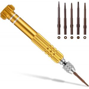 Kal-Ensemble De Mini Tournevis 5 En 1 Multifonction À Fente Et Cruciforme Pour Lunettes, Lunettes De Soleil, Montre, Bijoux, Kit D'outils De Réparation D'ordinateur - Neuf