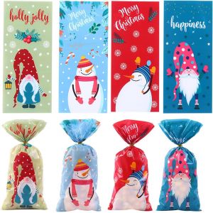 Lot De 50 Sacs À Bonbons De Noël, Sacs À Bonbons Vides Pour Filles, Garçons, Cadeaux De Fête D'anniversaire, Sacs À Bonbons Transparents Pour Anniversaire, Noël, Halloween, Décoration De Fête - Neuf