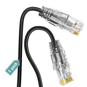 Ethernet Cable 0.25m (5 Pieces) - Cat6a Rj45 Lan Cable 10Gbps/550Mhz Internet Patch Cable for Router Switch PC Laptop Smart TV - Neuf