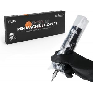 Ez Couvertures De Machines À Tatouer - 200pièces (6cm X 18cm) Imprimé Crâne Noir Jetable Sacs Pour Stylos De Tatouage Pour La Machine À Tatouer - Neuf