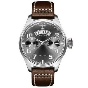 Montre &Agrave; Quartz Pour Homme Avec Affichage De La Date &iquest; Bracelet En Cuir Marron D&eacute;contract&eacute; &iquest; Mod&egrave;le Va-2092 - Neuf
