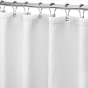 Rideau de douche gaufré 180 x 180 cm, tissu robuste avec tissage gaufré, qualité hôtelière. - Neuf