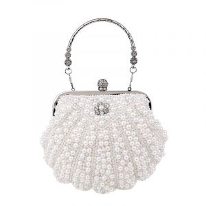Sac &agrave; main pour femme avec strass et perles, petit sac &agrave; bandouli&egrave;re, sac de soir&eacute;e pour mariage - Neuf
