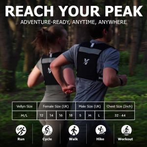 Gilet De Course Réfléchissant Pour Homme Et Femme Avec Une Bouteille D'eau Pliable De 300 Ml Et 2 Lumières De Course Rechargeables Pour Coureurs, Un Gilet D'hydratation Léger Et Réglable Et Une - Neuf