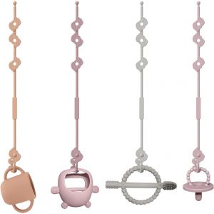 Lot De 4 Ceintures De S&eacute;curit&eacute; Pour Jouets,Silicone Pacifier Chain,Tasse De Collation Sangles,Tasse &Agrave; Boire Sangles,Pour Poussette,Chaise Haute,Berceau,Gar&ccedil;ons Et Filles De 3 Mois.[H136] - Neuf