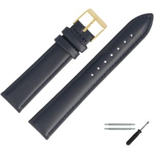 Kal-Bracelet De Montre 18 Mm En Cuir Lisse Avec Coutures - Kit De Montage Et Outils De Montage 27618 - Neuf