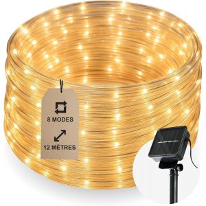 Guirlande Lumineus Tube Led-200 Led & 8 Modes & Minuteur I Solaire 12m I Guirlandes Lumineuses I Fairy Lights Decoration Guirlande Solaire Exterieur Tube Lumineux Noel Extérieur Girlande - Neuf