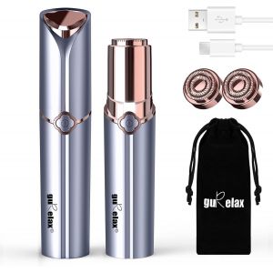 Oayew-Gurelax- Epilateur Visage Femme, Rechargeable, 2x T&ecirc;tes De Rechange Incluses, Rasoir Electrique Femme, Epilateur Visage Femme Sans Douleur,Epilateur Visage Pour Joues, Menton, Bras - Neuf