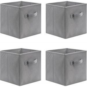 Subzonal-Lot De 4 Cubes De Rangement Pliants, 26 X 26 X 28 Cm Bo&icirc;tes De Rangement Ouvertes En Textile Non-Tiss&eacute;, Tiroir En Tissu, Pour Jouets V&ecirc;tements - Neuf