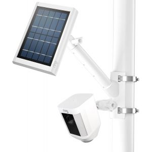 Support De M&acirc;t 2 En 1 Pour Panneau Solaire Annulaire,Batterie Spotlight Cam Et Accessoires De Batterie Stick Up Cam/Pro Pour Montage Ext&eacute;rieur Pour Panneau Solaire Annulaire (Blanc) - Neuf
