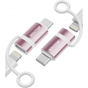 C33 [Certifié Apple MFi] Adaptateur Lightning vers USB C 60W pour Une Charge Rapide Compatible avec iPhone 15 Pro/15 Pro Max/15/15 Plus,MacBook,iPad-[2 Paquet,Rose] - Neuf