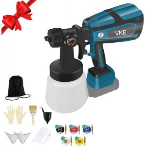 Checarzhn--No1-Pistolet A Peinture Sans Fil,800w 1000ml Hvlp Pistolet Peinture Electrique,Pulvérisateurs De Peinture Avec 5 Buses,Pulvérisateur De Peinture À 3 Motifs Pour Murs Et Plafonds,Clôtures(S - Neuf