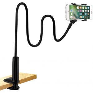 Kalanka-Support Telephone Lit, Support Téléphone Avec Col De Cygne Flexible Long Bras Rotation 360° Réglable Pour Iphone 13/ 13pro,12/12 Pro Max, 11 Pro Xs Max X 8 7 Samsung Huawei (4-6,5"") - Neuf